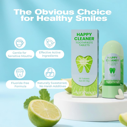 Happy Cleaner Toothpaste Tablets – Mixed Pack (Watermelon Mint + Mint Lime), Flu